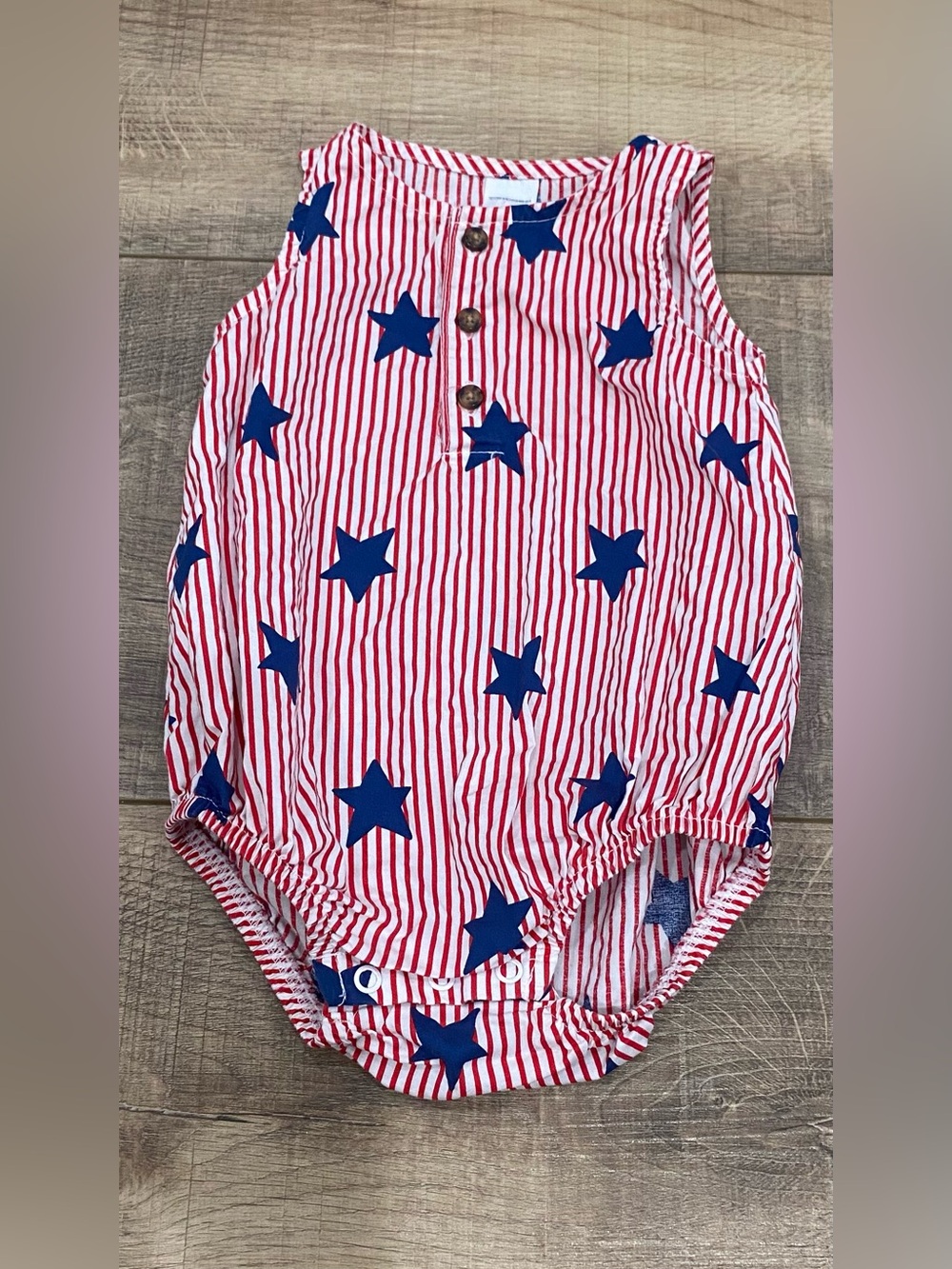 Baby one piece Fourth of July party outfit size 6-9 months lightweight